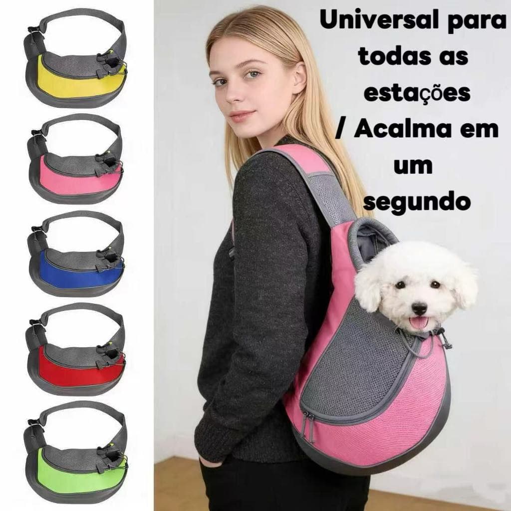 Bolsa de Ombro para Pet Cachorro e Gato Transversal Confortável e Prática para Transporte de Animais Até 6KG