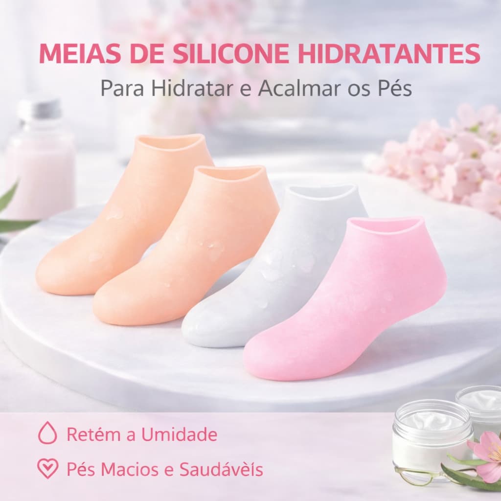 2 Pcs Meias De Silicone Para Cuidado Dos Pés Gel Hidratante  Removedor De Pele Morta
