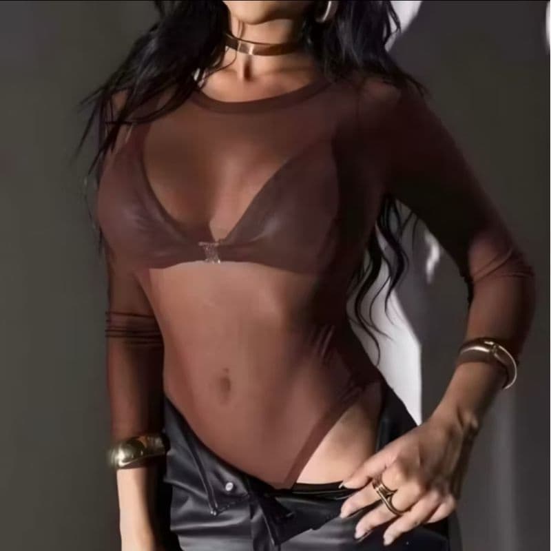 BODY TULE GOLA  MANGA CUMPRIDA