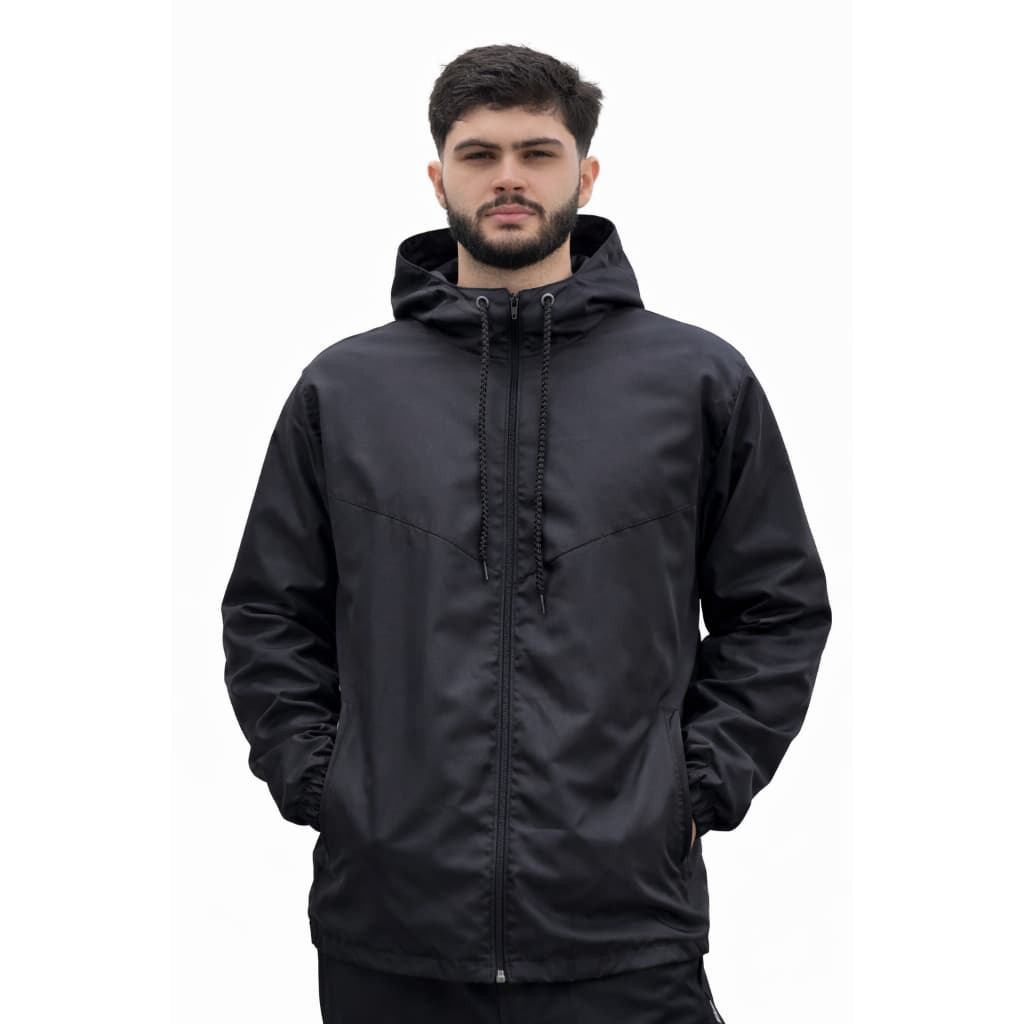 Jaqueta Corta Vento Blusa de Frio Masculino Inverno Térmica Com Capuz e Bolso Semi Impermeável
