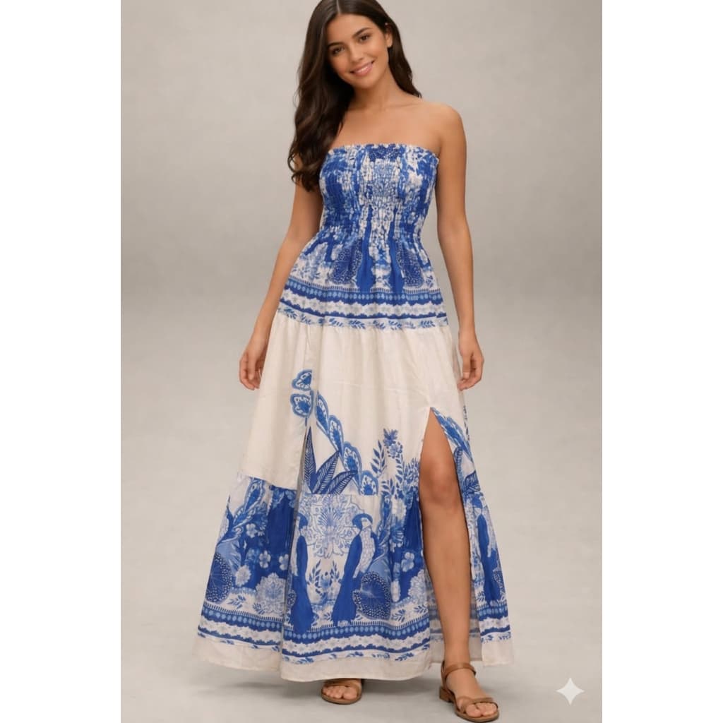 Vestido longo Juvenil Tomara que Caia Estampado Floral