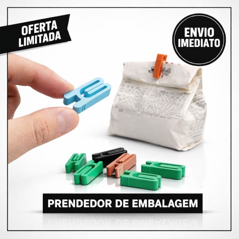 Prendedores de Embalagens - Mantém Alimentos Frescos por Muito Mais Tempo