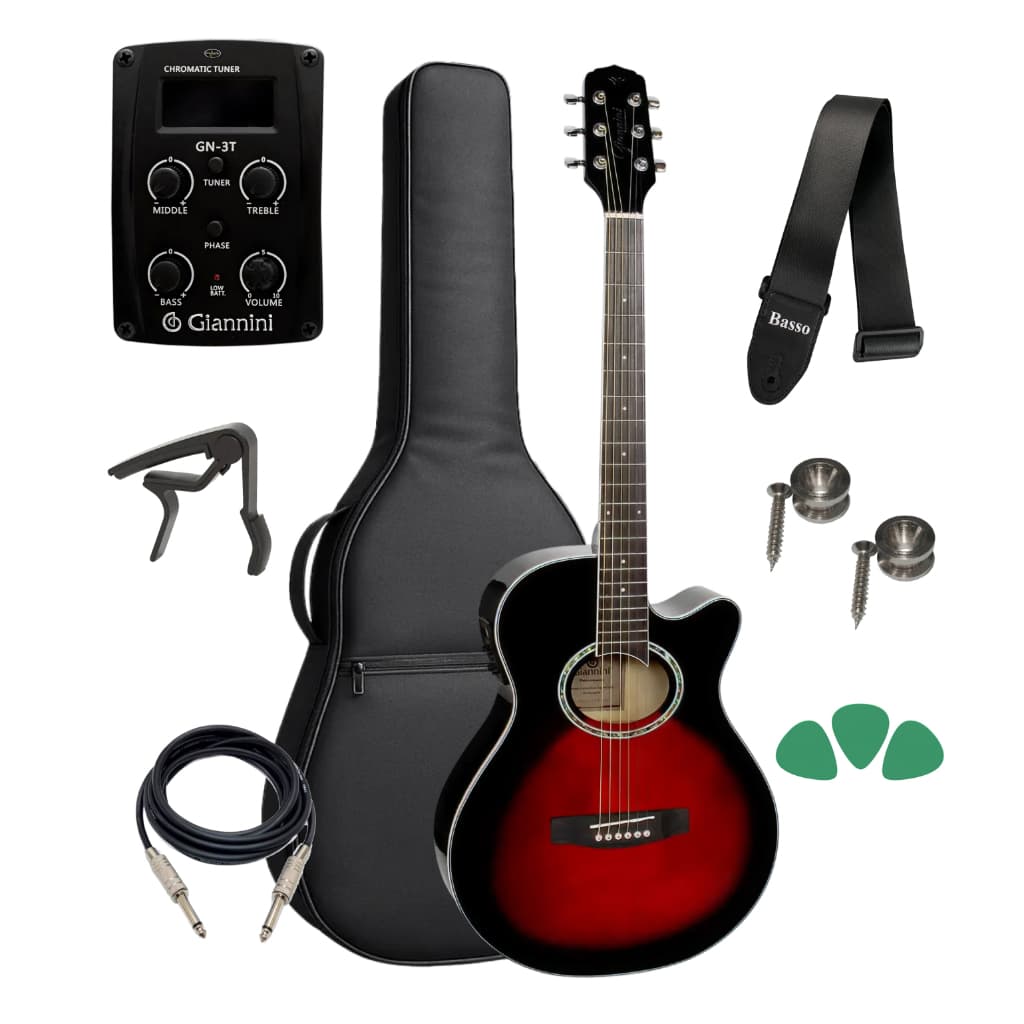 Violão Elétrico Giannini Gsf1d Brb Kit Capa Acessórios Full