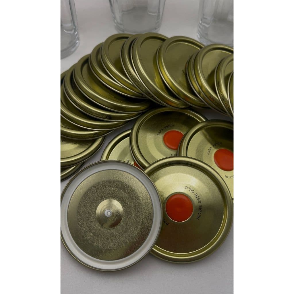 TAMPA METALICA ABRE FÁCIL PARA PUDIM COPO AMERICANO KIT C/ 100 UNIDADES 67MM