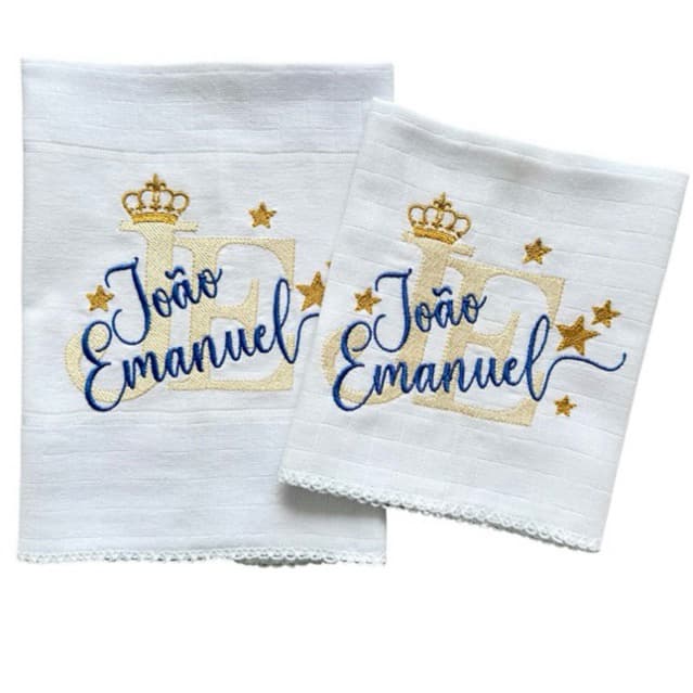 Kit Fraldas Picueta Boca Personalizadas Valletex - Com Nome Do Bebe Menino Menina Toalhinha