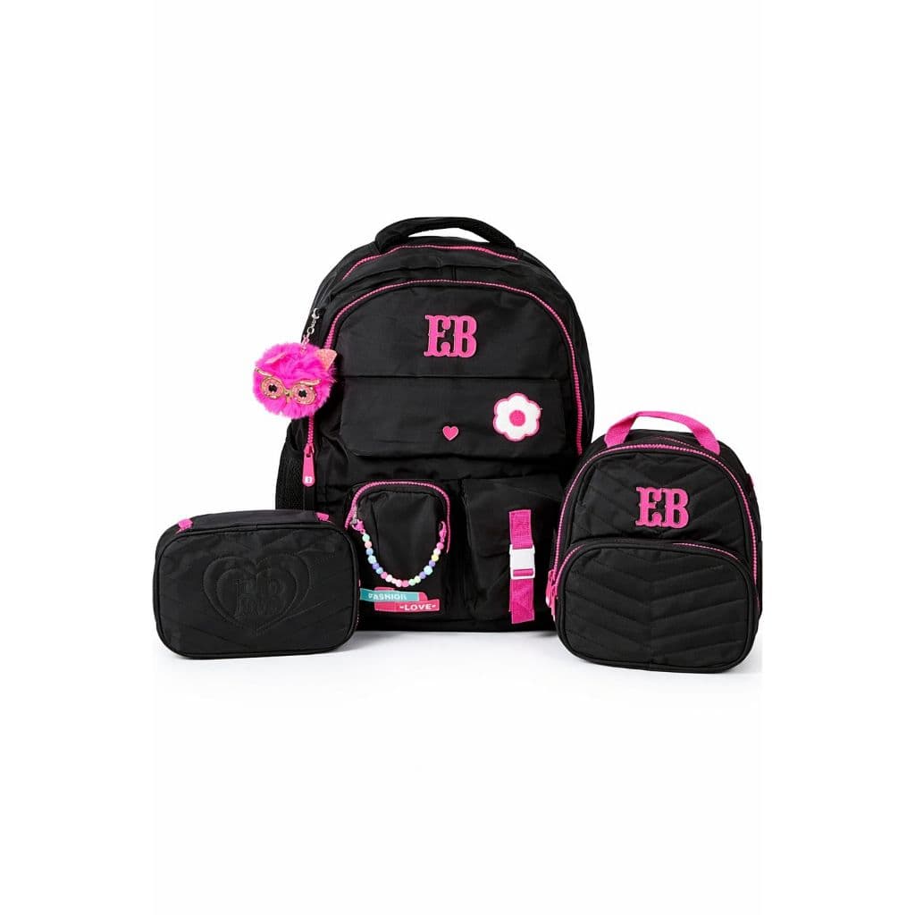 Mochila de Costas Escolar Menina Juvenil Linda e Charmosa Grande Com alças Confortáveis ou Estojo Box ou Lancheira