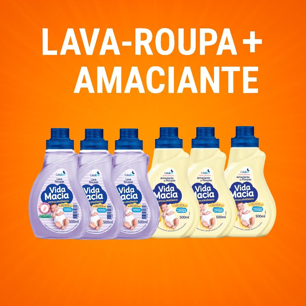 Lava Roupas e Amaciante Vida Macia Bebe Bebê 500ml