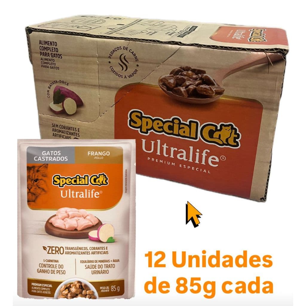 Sachê Special Cat Castrados Frango 85g Caixa C/12 Unidades