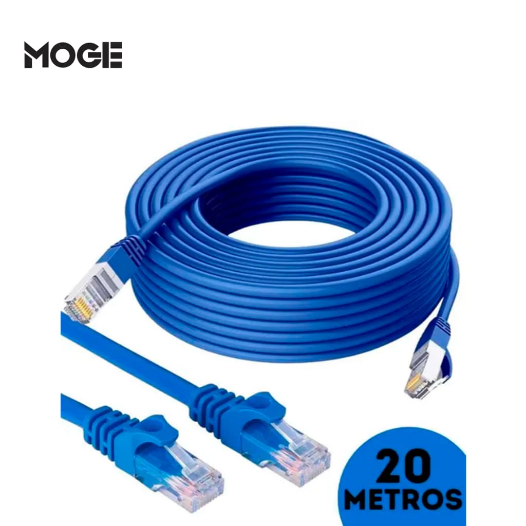 Cabo de Rede RJ45 Cat5e | 1,5m a 20m | Alta Velocidade | Blindado | Azul