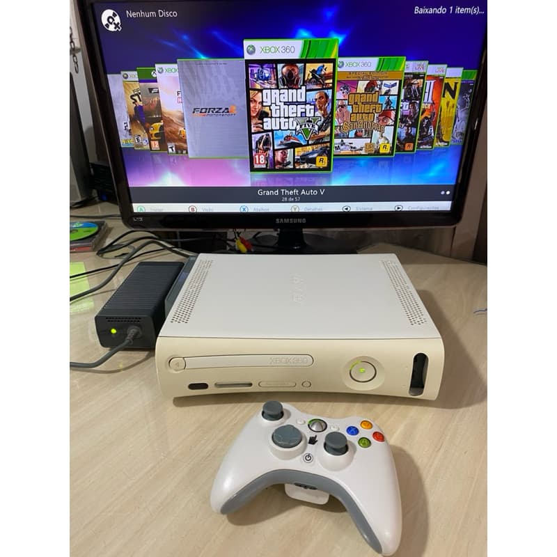 X Box 360 Fat 1 Controle + Hd 500 Gigas.