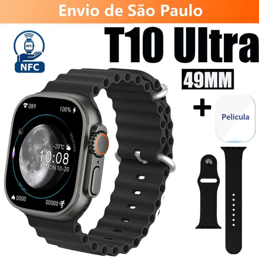 2026 Novo Smartwatch Watch T10 Série 9 Super NFC Amoled Prova D'Água Lançamento 49mm