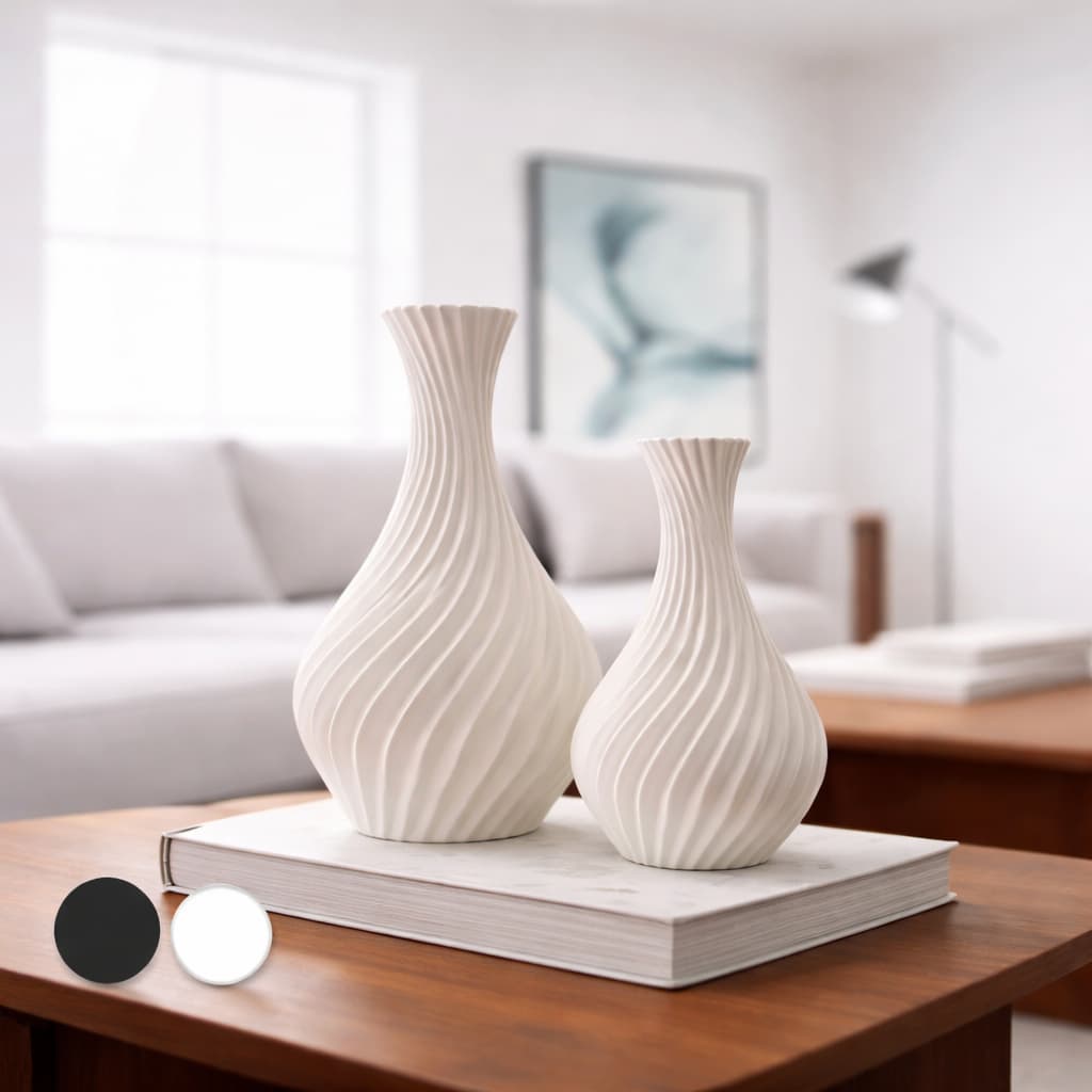 Kit 2 Vasos Decorativos em Espiral - Varias Cores