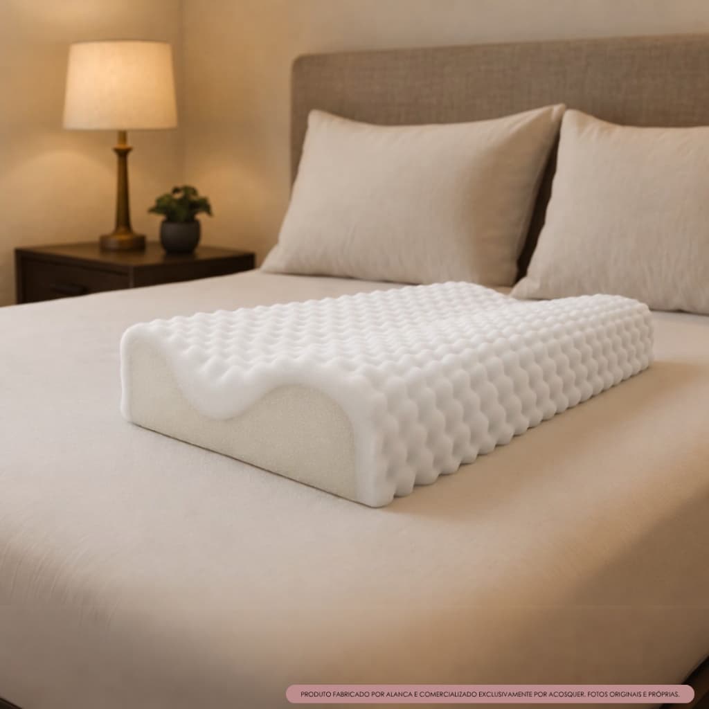 Travesseiro Ortopédico Cervical em espuma firme com capa removível