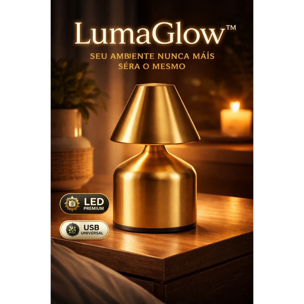Mini Luminária LED USB Portátil LumaGlow™ Mesa Quarto Luz Aconchegante 3 Tons Compacta Decorativa