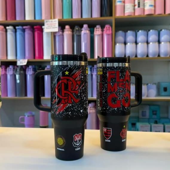 Copo Garrafa Térmica Temático Time 1200ml com Canudo – Personalizado