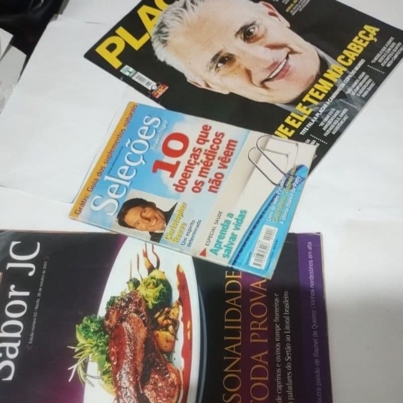 3 REVISTAS  USADAS, para recorte escolar,embalagens, consultórios e colecionadores.
