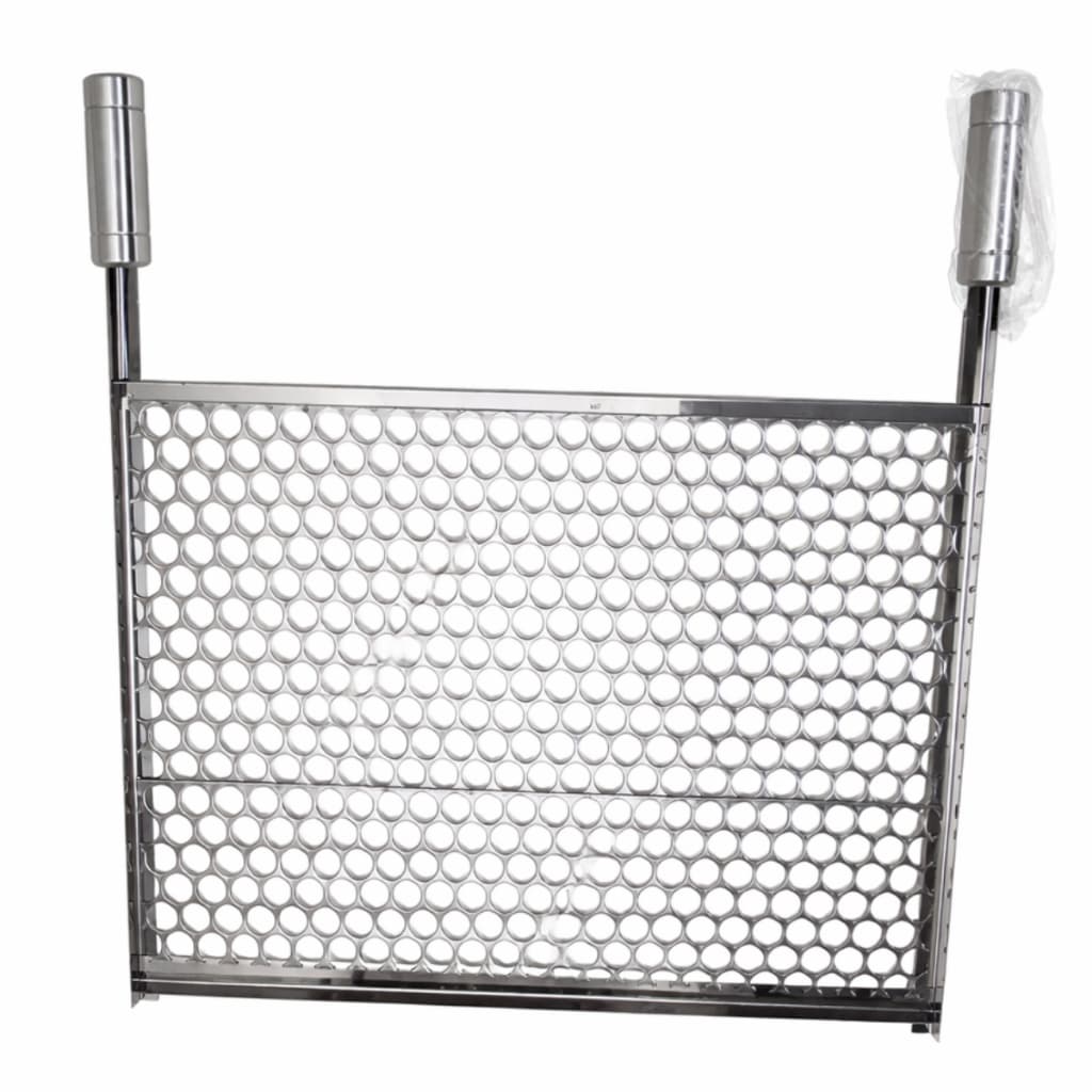 Grelha Inox Pre Moldada 56cm 57,3cm 57,5cm 58cm Com Emenda Tela Moeda Churrasqueira Porta Espeto