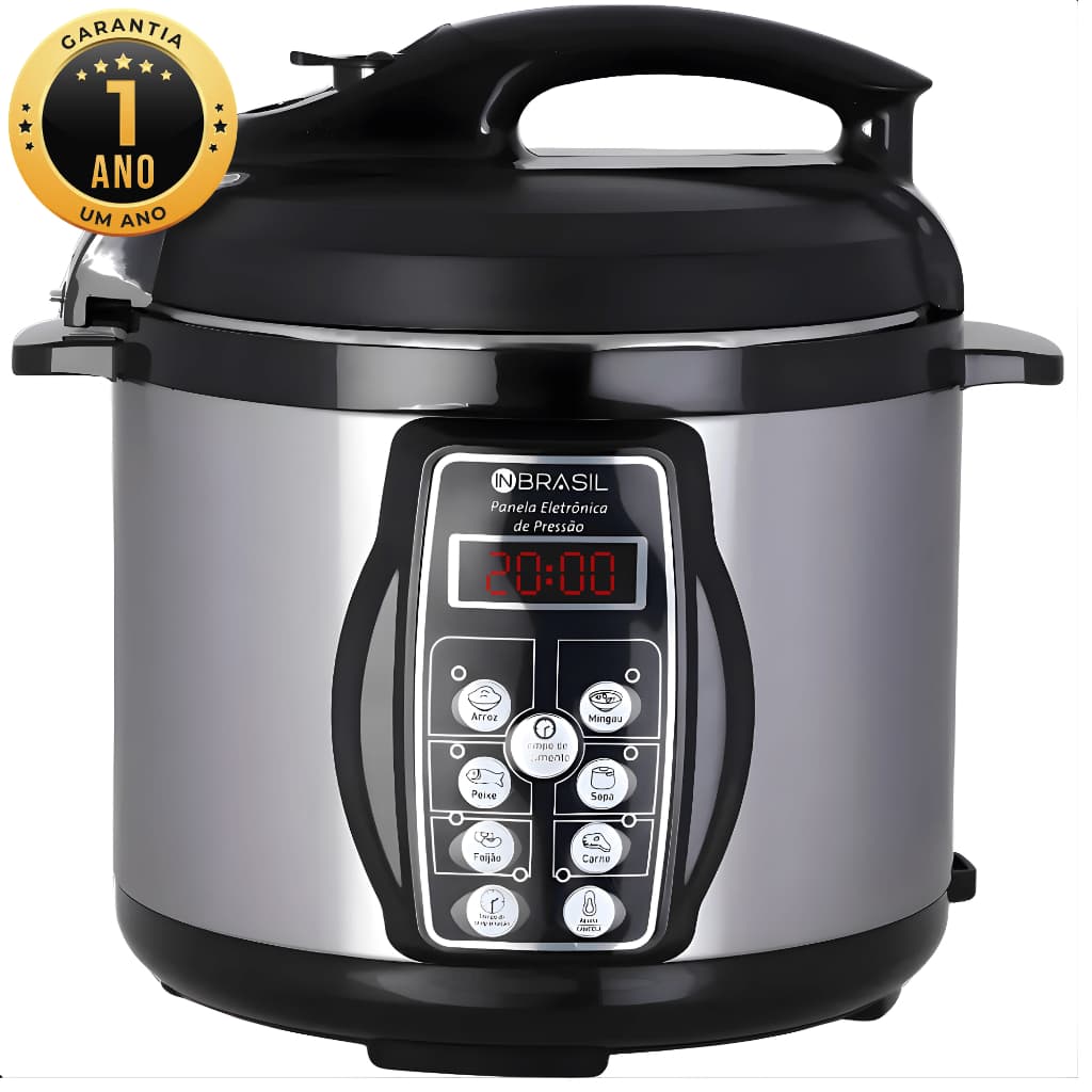 Panela De Pressão Elétrica multifuncional Inox - 4 Litros - In Brasil
