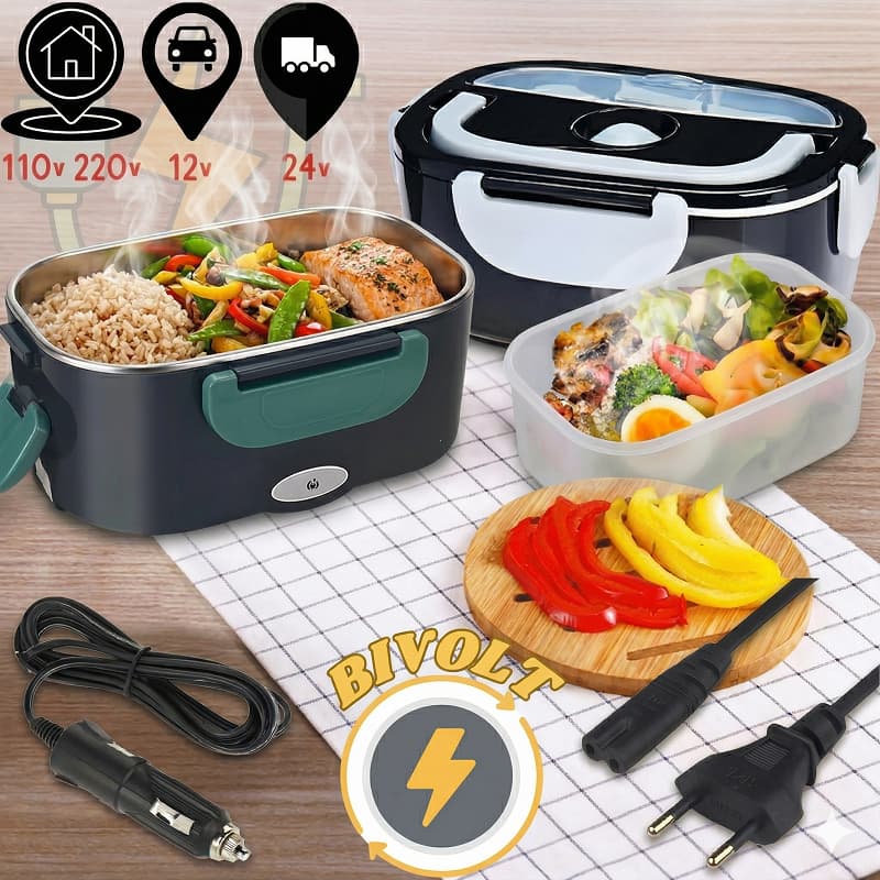 Marmita Elétrica Veicular Tomada Bivolt 110v/220v E 12v/24v - Marmita Térmica Para Comida