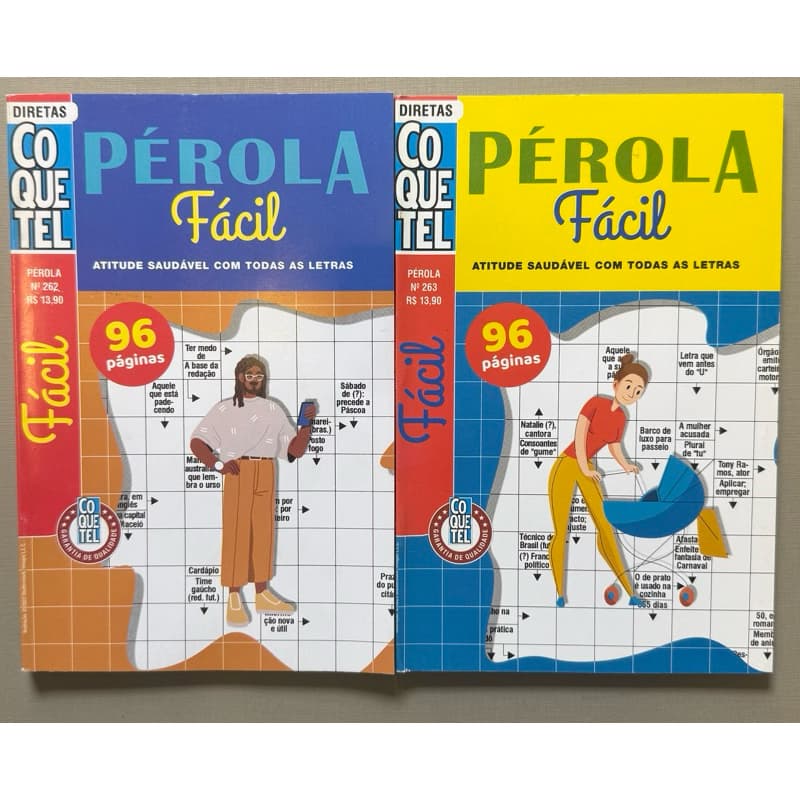 Kit 02 Palavras cruzadas nível pérola fácil/ Coquetel, 96 páginaso