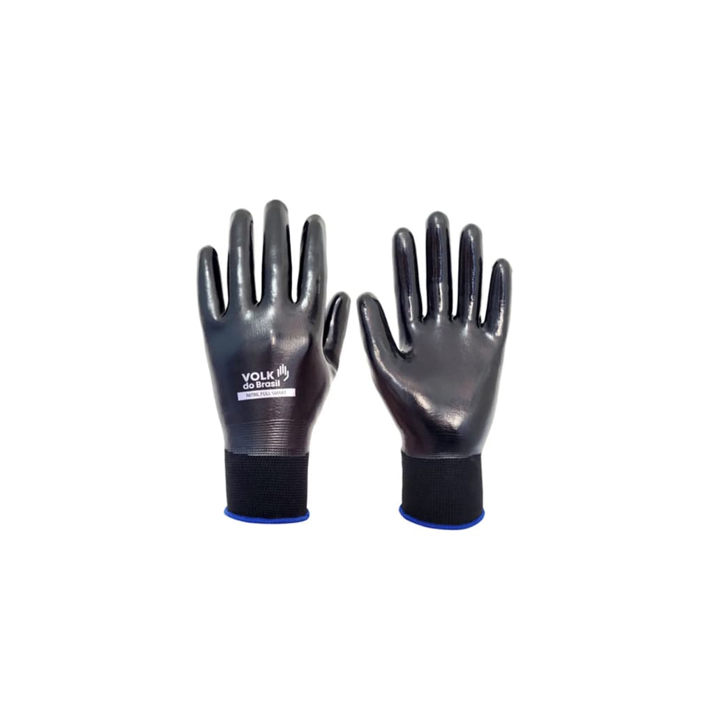 Kit 3 Luva Nitril Full Volk CA 25280 Tatil Impermeavel Banho Nitrílico Oleo Quimico