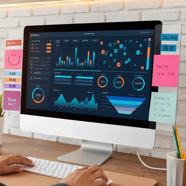 Suporte de Monitor para Bloco de Notas Anotação Lembrete Home Office Escritório Computador Notebook