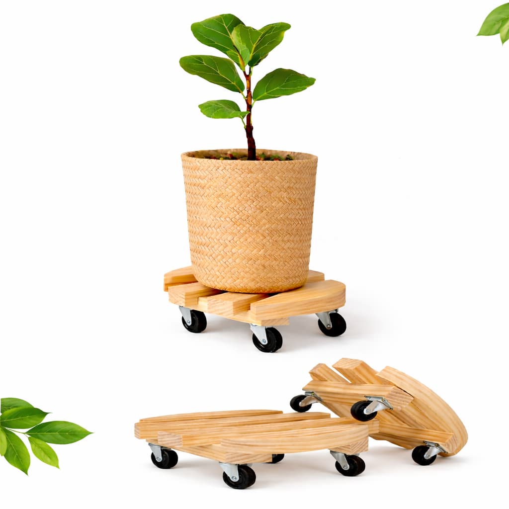 Carrinho Para Vasos De Plantas Com Rodinha Redondo Botijão