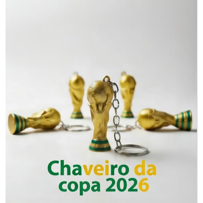 Kit de Chaveiros Troféu Copa do Mundo 2026 Lembrancinha Brinde Revenda Atacado Futebol World Cup