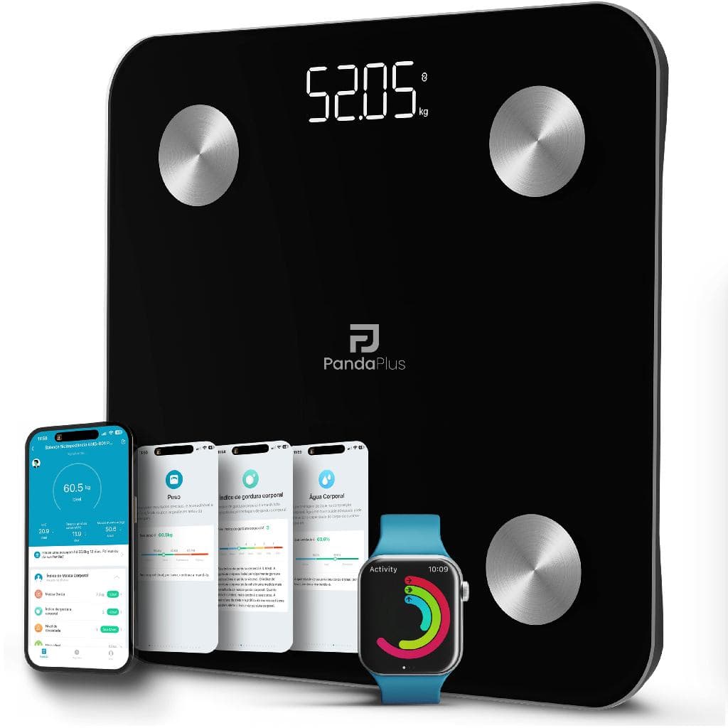 Balança Digital Bioimpedância 180kg Inteligente Bluetooth Smart App IMC Gordura Corporal Panda Plus