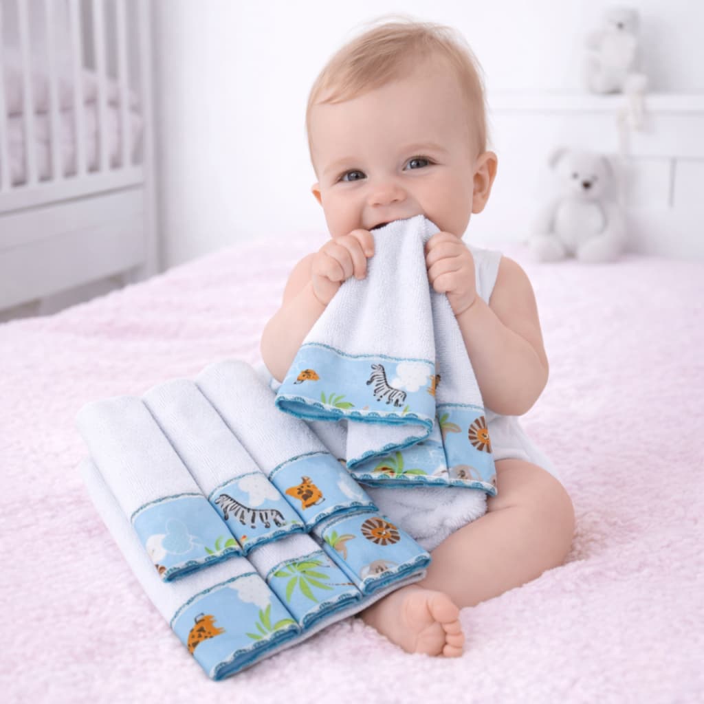 Kit 6 Toalhinha de Ombro Bebê Fralda de Boca 100% Algodão