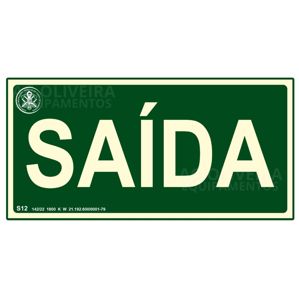 Placa Fotoluminescente 15x30 Sinalização Normativa Bombeiro