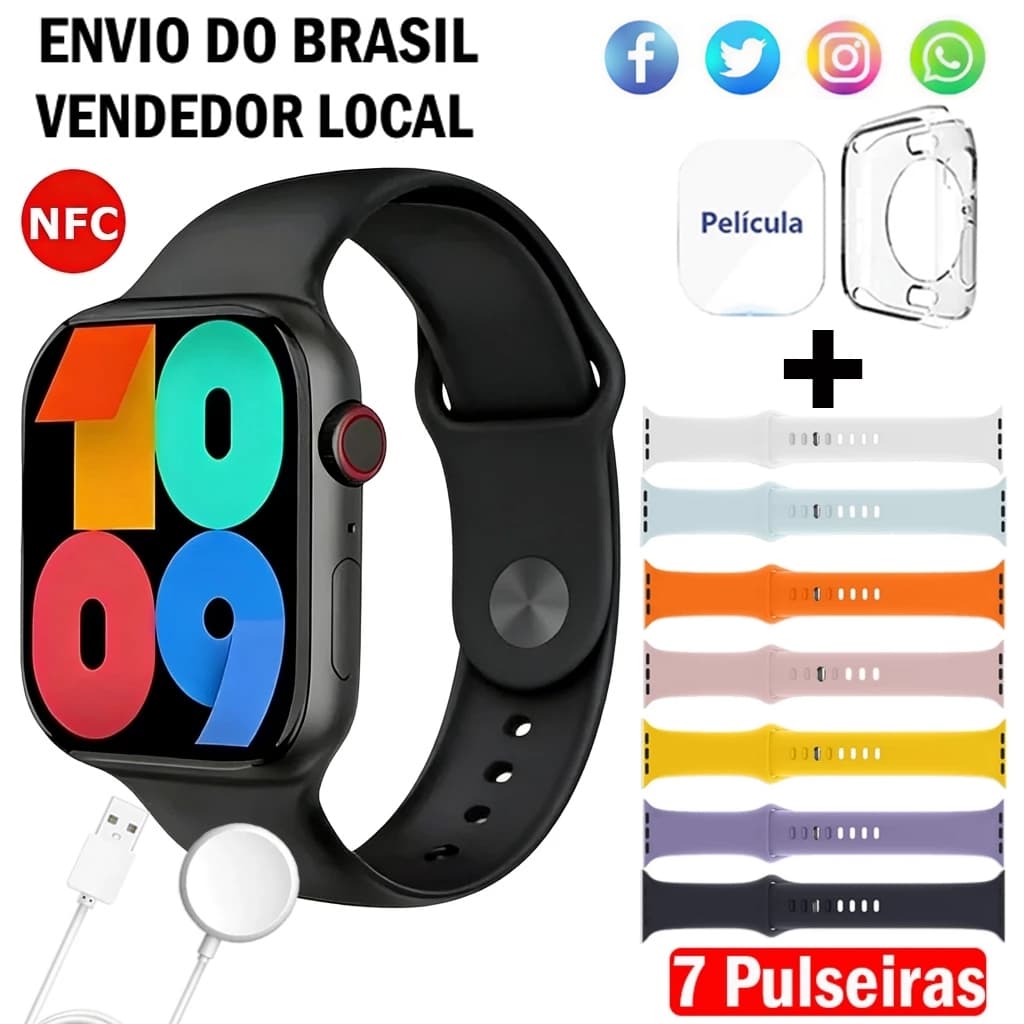 Smartwatch Relógio Inteligente S20 PRO MAX 2026 Nova Série 10Amoled Chamadas Bluetooth, Rastreamento de Saúde Smartwatch