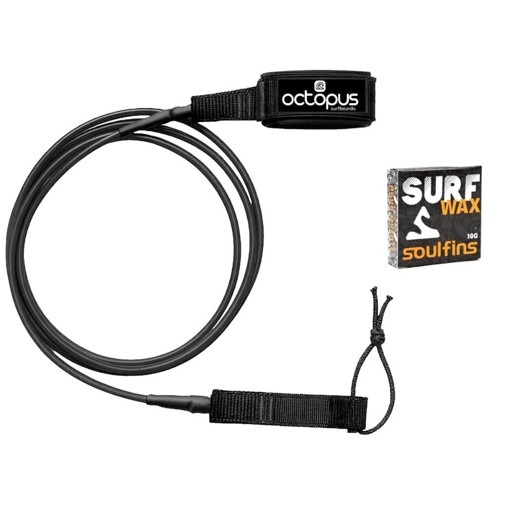 Leash Strep Surf 6´x 5mm Competição + Parafina Soul Fins 30gr