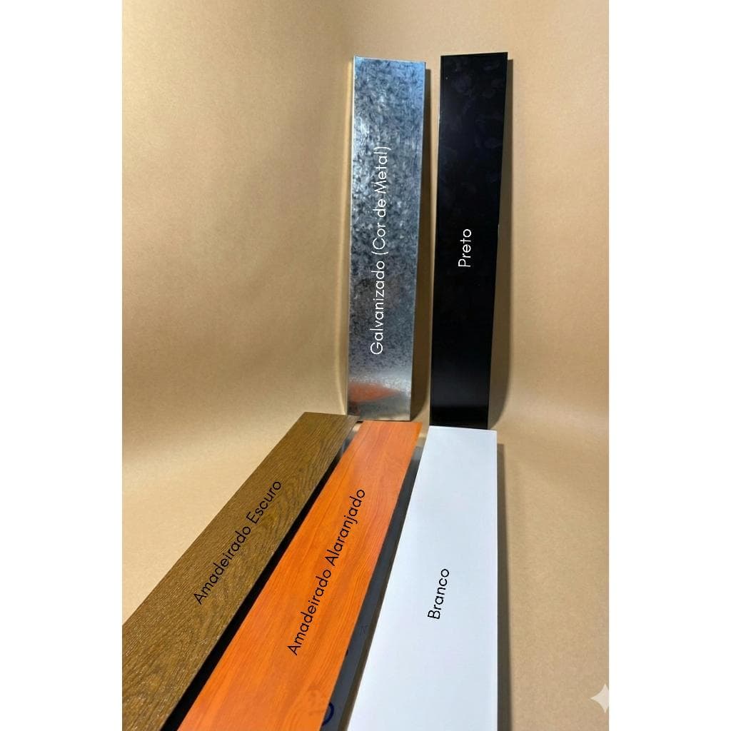 Protetor Salva Porta 3,5x10cm Madeira/Branco/Preto/Galvanizado Pintura Eletrostática