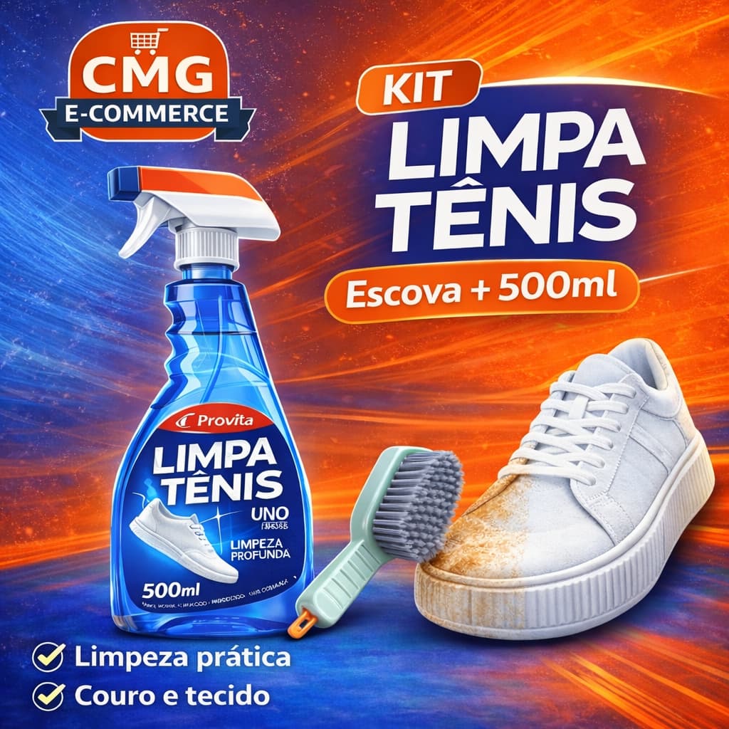 Kit Limpa Tenis Provita Uno Spray 500ml Escova Limpeza Profunda Couro Tecido