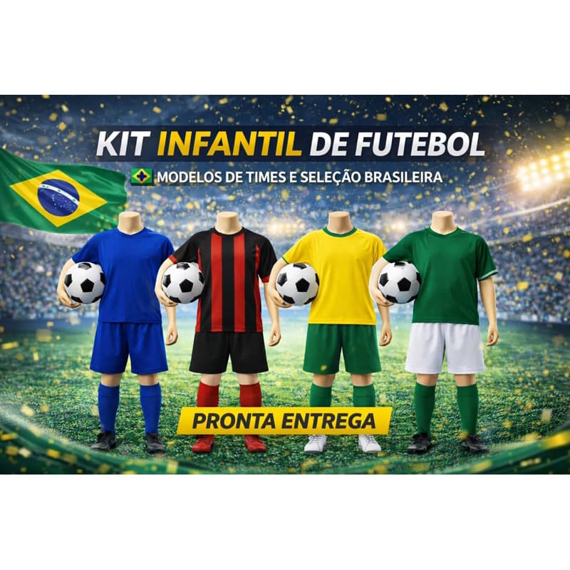 Kit Infantil e Juvenil de Time Conjunto Camisa e Short Modelos Atualizados