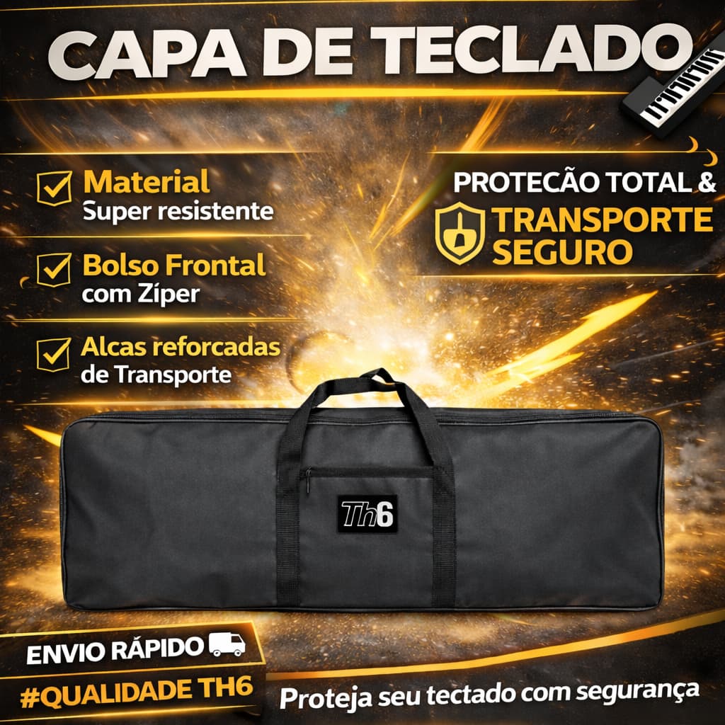 Capa Bag de Teclado Instrumental TH6 Premium