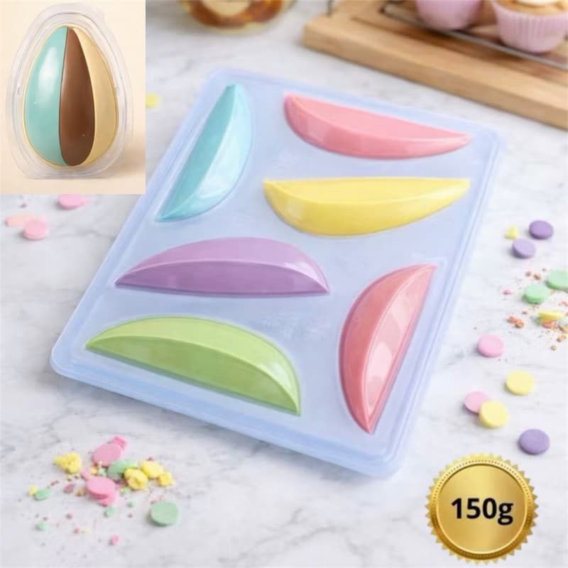 1~6 Formas BWB Ovo 6 Fatias 150g PEQUENO SILICONE 3 Partes 10643 (CHOCO)