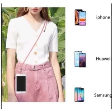 Cordão De Pescoço Ajustável para celular com suporte transparente