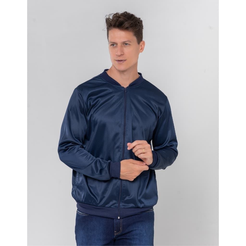 Jaqueta Masculina Bomber Chimpa Com Zíper E Bolsos