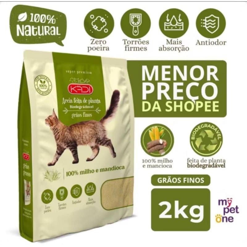 Areia Higiênica para Gatos Grãos Finos Kadu 2kg