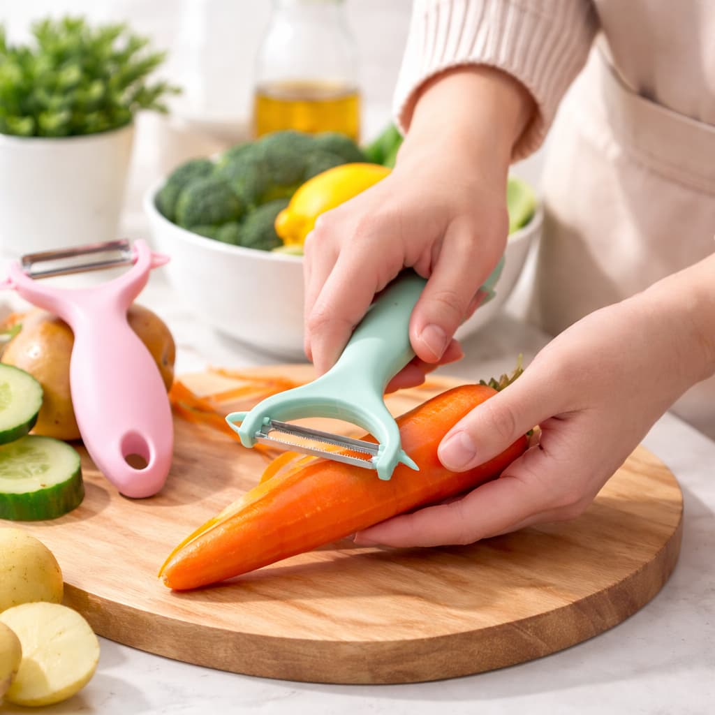 Descascador de Legumes Verduras Frutas Plástico Lamina Inox Para Cozinha