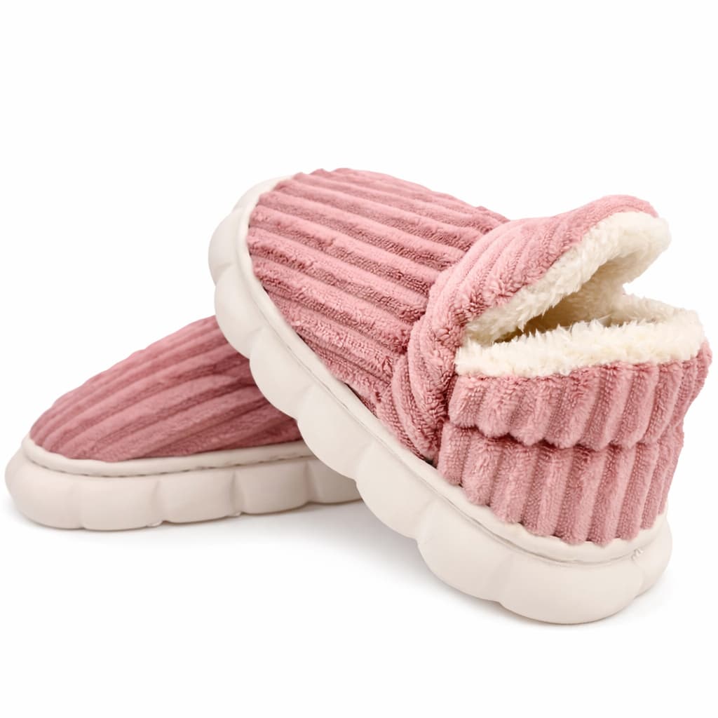 Pantufa Infantil Forrada com Lã Canelada Fechada Antiderrapante Quentinha de Inverno CV-502