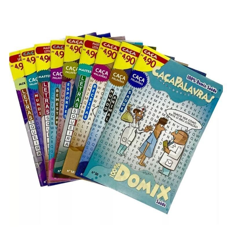 Kit 600 Revistas Caça Palavras Numerix Letrix Cripto Caça Letrão