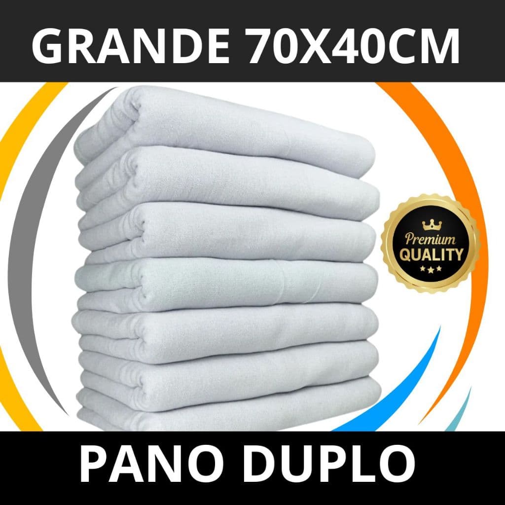 kit Pano De Chão Alvejado Branco grande Tamanho70x40 saco duplo pano de limpeza  100% algodão