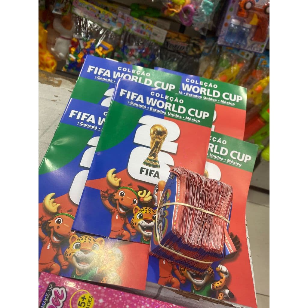 Álbum de Figurinhas Futebol 2026 + Pacotes de Figurinhas Coleção Não Oficial