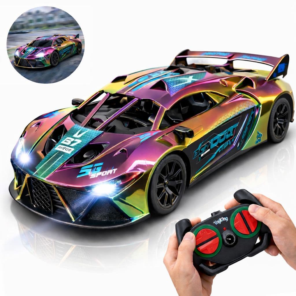 Carrinho de Controle Remoto Drift Racing Solta Fumaça Recarregavel