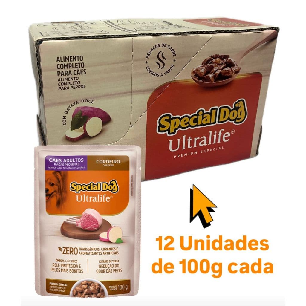 Sachê Special Dog Raças Pequenas Cordeiro 100g Caixa C/12 Unidades