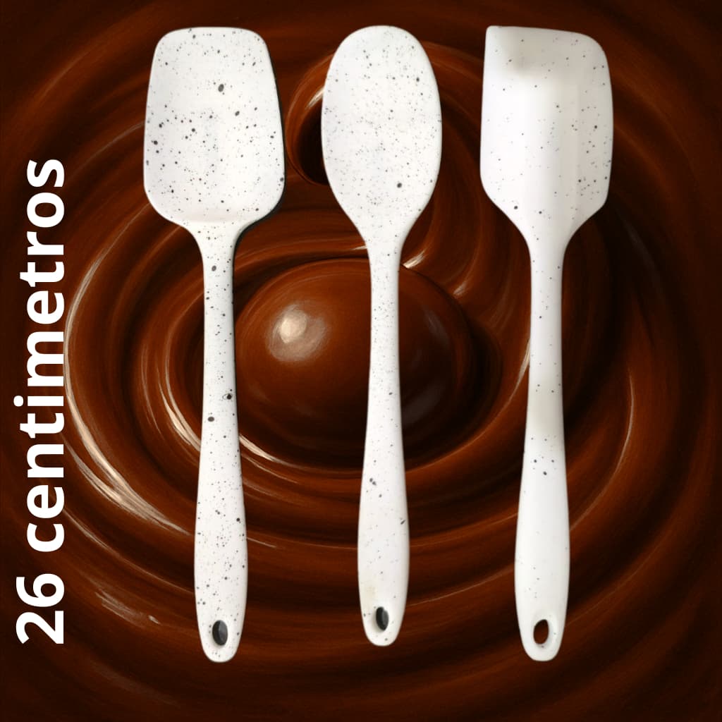 Kit pig  03 Espátulas pão duro , colher , espatula reta De Silicone 26cm Raspadora Premium confeitaria