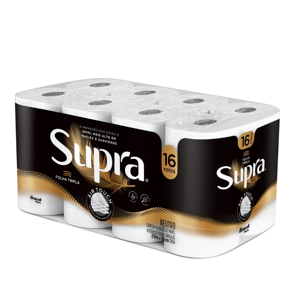 Papel Higiênico Supra Folha Tripla 16 Rolos